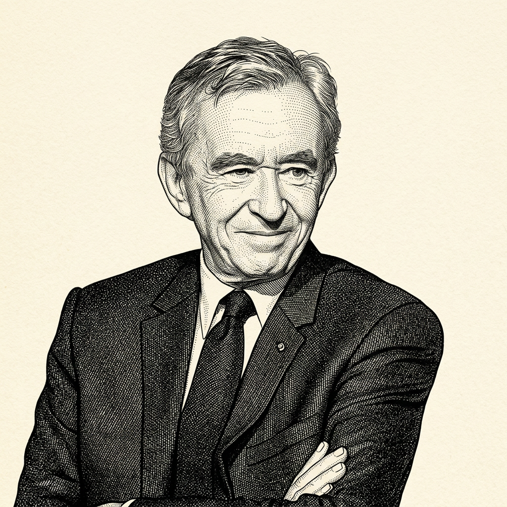 Bernard Arnault portrait illustration